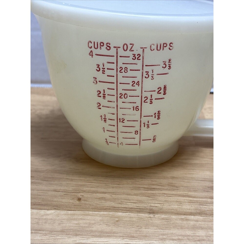 Vintage 1977 Tupperware #1288 Mix N Store 4-Cup Measuring Pitcher w/ Lid, Cap - Picture 2 of 11